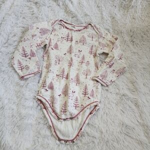 touched by nature 100% cotton winter scene long sleeve bodysuit onesie